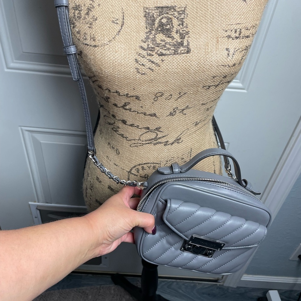 Michael Kors Gray Quilted Crossbody Bag